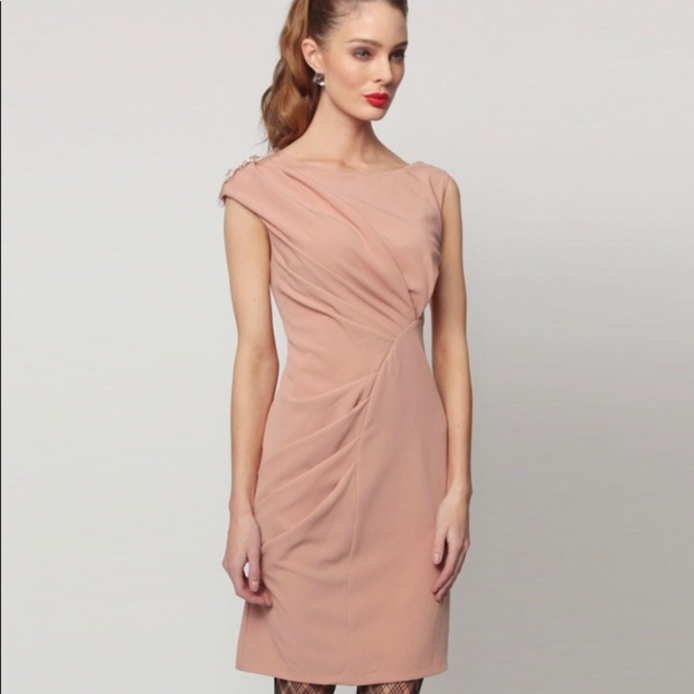 New Eva Franco blush sheath w/ jewel detail